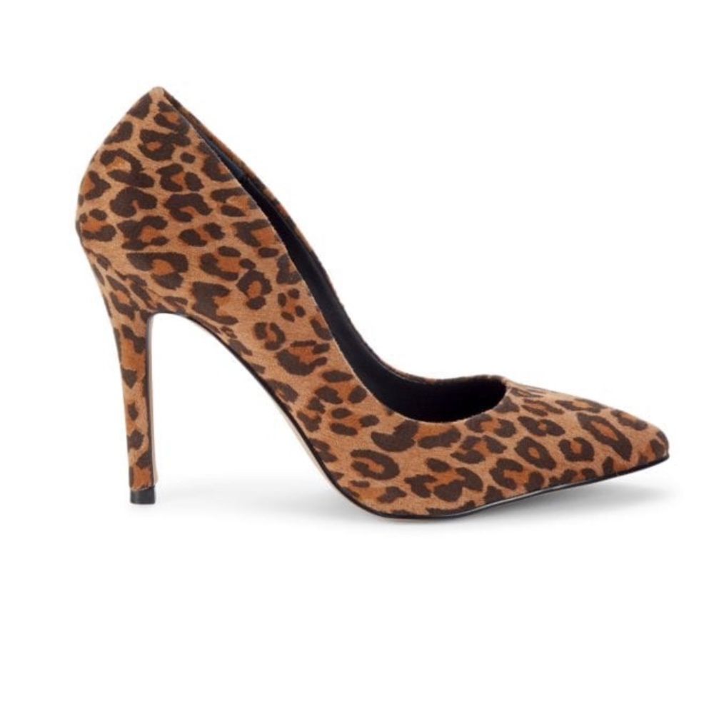 Leopard-Print Microsuede Pumps